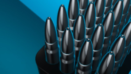 Obraz premium Bullet isolated. Cartridges for rifle and carbine on a black. 3d render