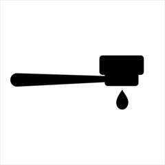 Portafilter icon. Holder for ground espresso and coffee drop. Vector Illustration