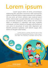 family wearing protective Medical mask for poster