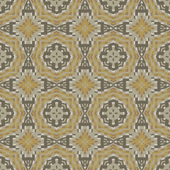 Creative color abstract geometric pattern in gold, vector seamless, can be used for printing onto fabric, interior, design, textile, tiles, pillows.