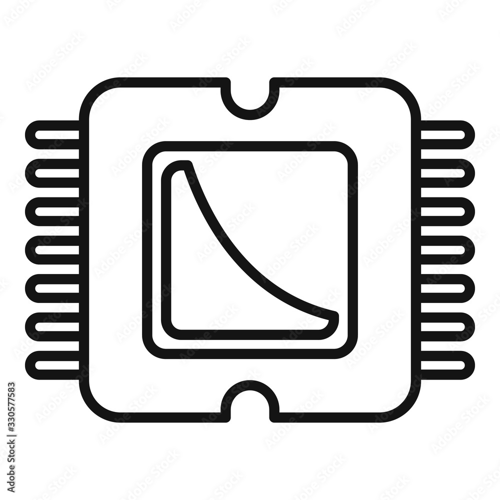 Poster phone processor icon. outline phone processor vector icon for web design isolated on white backgroun