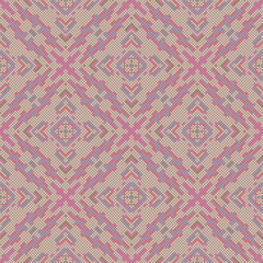 Creative color abstract geometric pattern in pink, vector seamless, can be used for printing onto fabric, interior, design, textile, tiles, pillows.