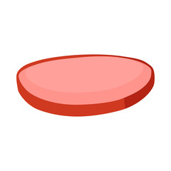 Vector illustration of sausage and slice symbol. Web element of sausage and fresh stock vector illustration.