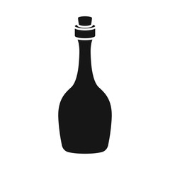Vector design of rum and bottle sign. Web element of rum and stopper stock symbol for web.