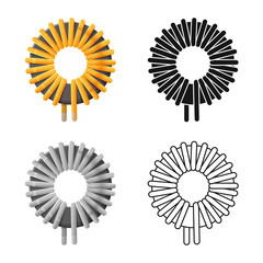 Vector illustration of coil and steel logo. Web element of coil and curve vector icon for stock.