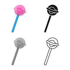 Vector illustration of lollipop and round icon. Web element of lollipop and circle vector icon for stock.