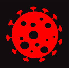 Coronavirus vector icon isolated over black background