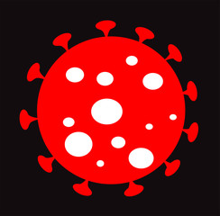 Coronavirus vector icon isolated over black background