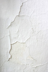 Old white wall with scuffed plaster, backgrounds and textures.