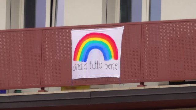 Coronavirus COVID-19 outbreak: People in Italy hung banners reading "tutto andra bene", or "everything will be alright" as part of a show of solidarity
