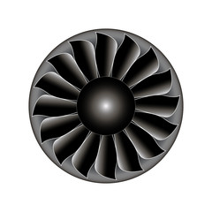 Plane turbine front view isolated on white background vector illustration. © SERG