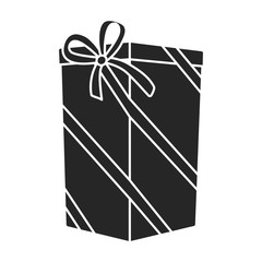Gift box vector icon.Black vector icon isolated on white background gift box.
