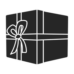 Gift box vector icon.Black vector icon isolated on white background gift box.