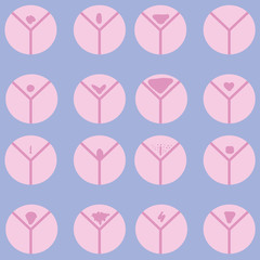intimate hairstyle, body positive, self-expression, feminism, flat icon, female body