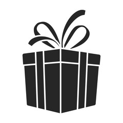 Gift box vector icon.Black vector icon isolated on white background gift box.