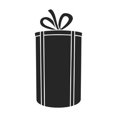Gift box vector icon.Black vector icon isolated on white background gift box.
