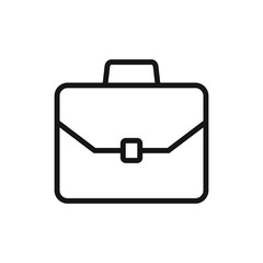 Briefcase line icon, linear style pictogram isolated on white. Suitcase, portfolio symbol.