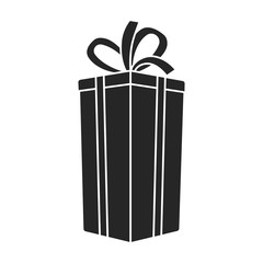 Gift box vector icon.Black vector icon isolated on white background gift box.