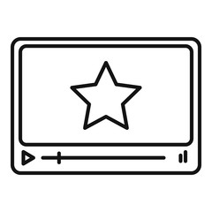 Star cinema video player icon. Outline star cinema video player vector icon for web design isolated on white background