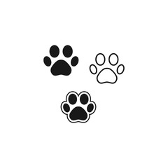 Dog and cat paw print vector illustrations,