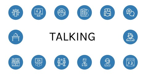 talking simple icons set