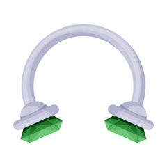 Jewel for pierced vector icon.Cartoon vector icon isolated on white background jewel for pierced .