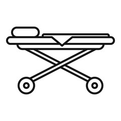 Hospital bed icon. Outline hospital bed vector icon for web design isolated on white background