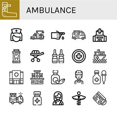 Set of ambulance icons