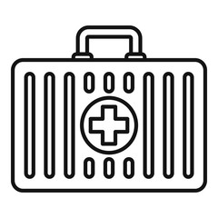 First aid kit icon. Outline first aid kit vector icon for web design isolated on white background