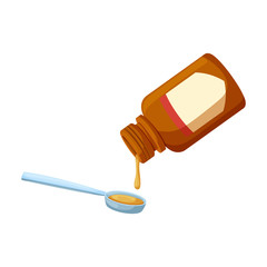 Bottle of syrup vector icon.Cartoon vector icon isolated on white background bottle of syrup .