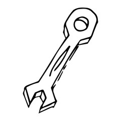 Tool wrench icon. Vector illustration of a wrench tool.