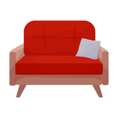 Obraz premium Sofa vector icon.Cartoon vector icon isolated on white background sofa .