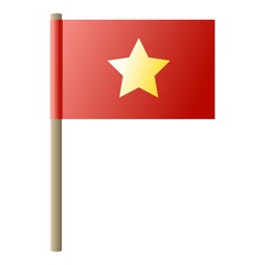 Vietnam flag icon. Cartoon of Vietnam flag vector icon for web design isolated on white background