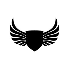 Abstract creative shield and wings logo design for business