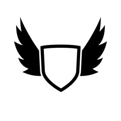 Abstract creative shield and wings logo design for business