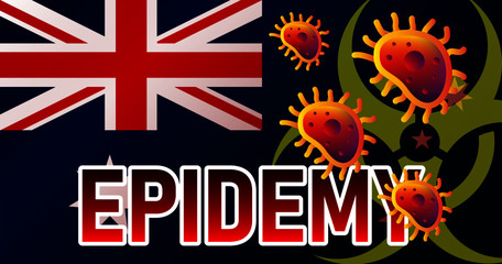 Obraz premium Virus attack on Australia viruses or bacteria danger, medical industry problems concept
