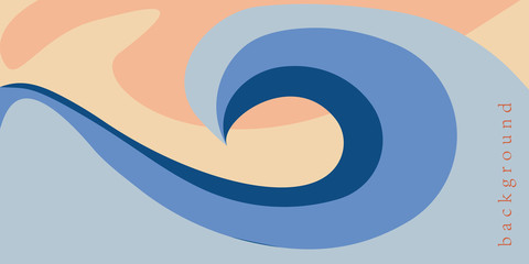 Background with big ocean wave in oriental style. Sea surface. Horizontal vector illustration for banner, card, poster, wallpaper.