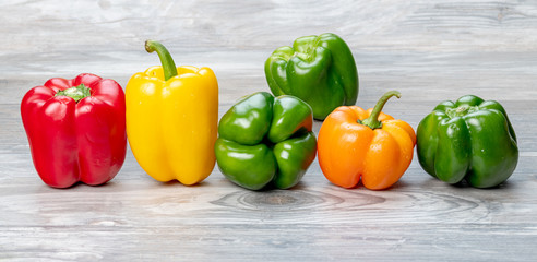 Assortment of different peppers colors and shapes