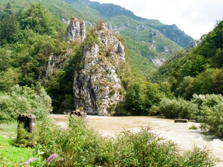 Fototapeta na wymiar Ravines of Taleggio valley.
