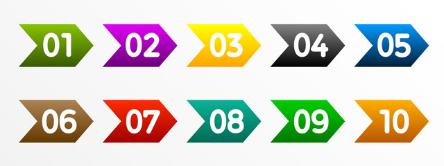 Modern colorful numbers button set multicolored – for stock vector