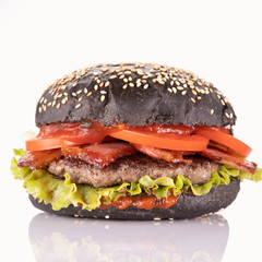 hamburger on white background