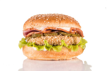 hamburger on white background