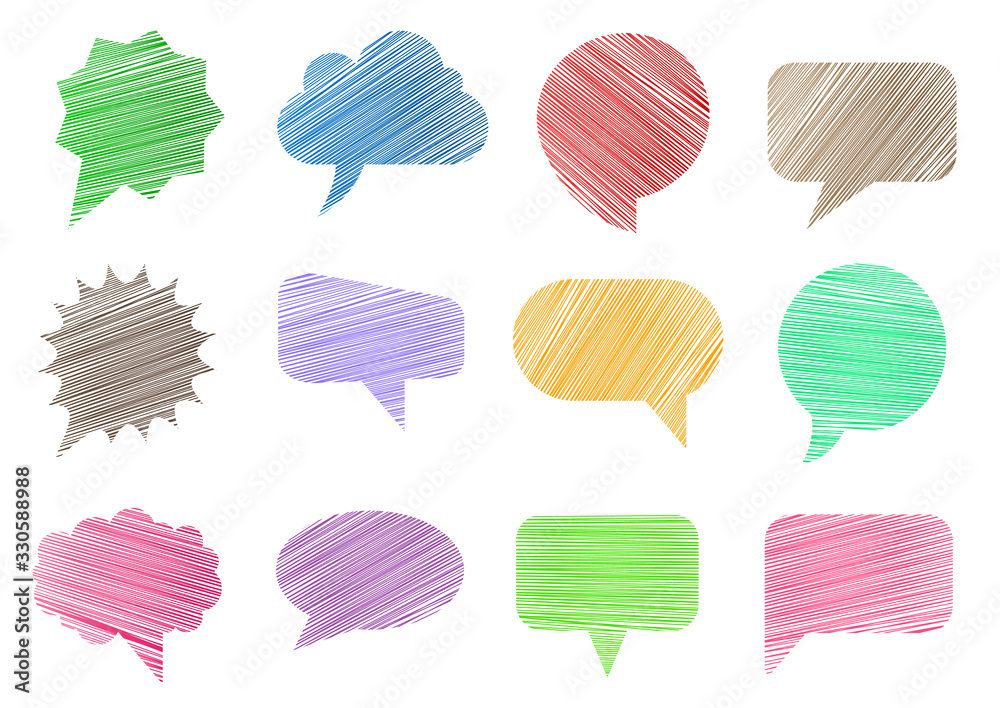 Poster Set of different colored icons communication - stock vector