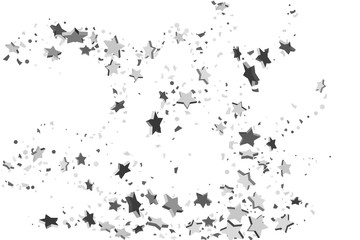 Silver volumetric star-confetti