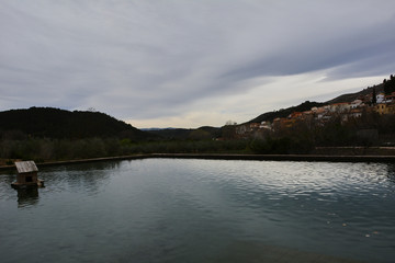 Fototapeta premium Irrigation water raft with duck home