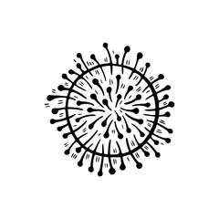 Obraz premium Coronavirus virus bacteria cell vector illustration isolated on white