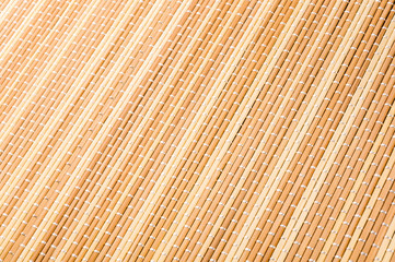brown bamboo Mat - stand food, close-up, macro