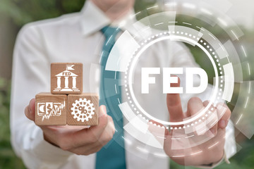 FED Federal Reserve Banking System Concept. Financial Government Interest Rate.
