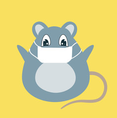 Mouse in a medical mask