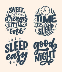 Lettering Slogan about sleep and good night. Vector illustration design for graphic, prints, poster, card, sticker and other creative uses